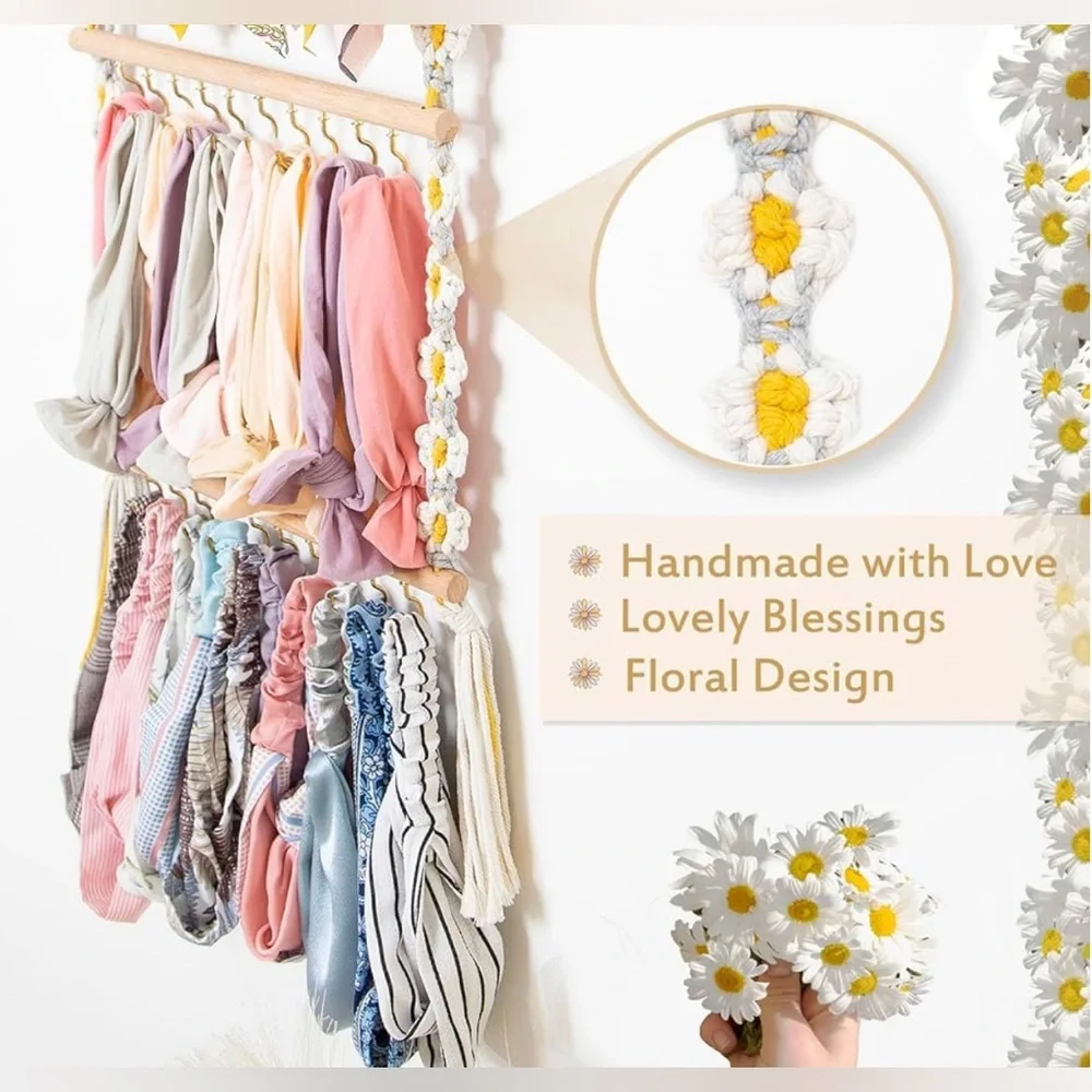 NWT Headband Holder Bows Organizer Handmade Display with 5 Functional Areas